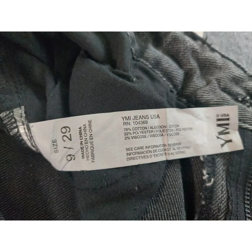 NWT YMI High Rise Wide Leg Studded Gray Jeans Size 9/29